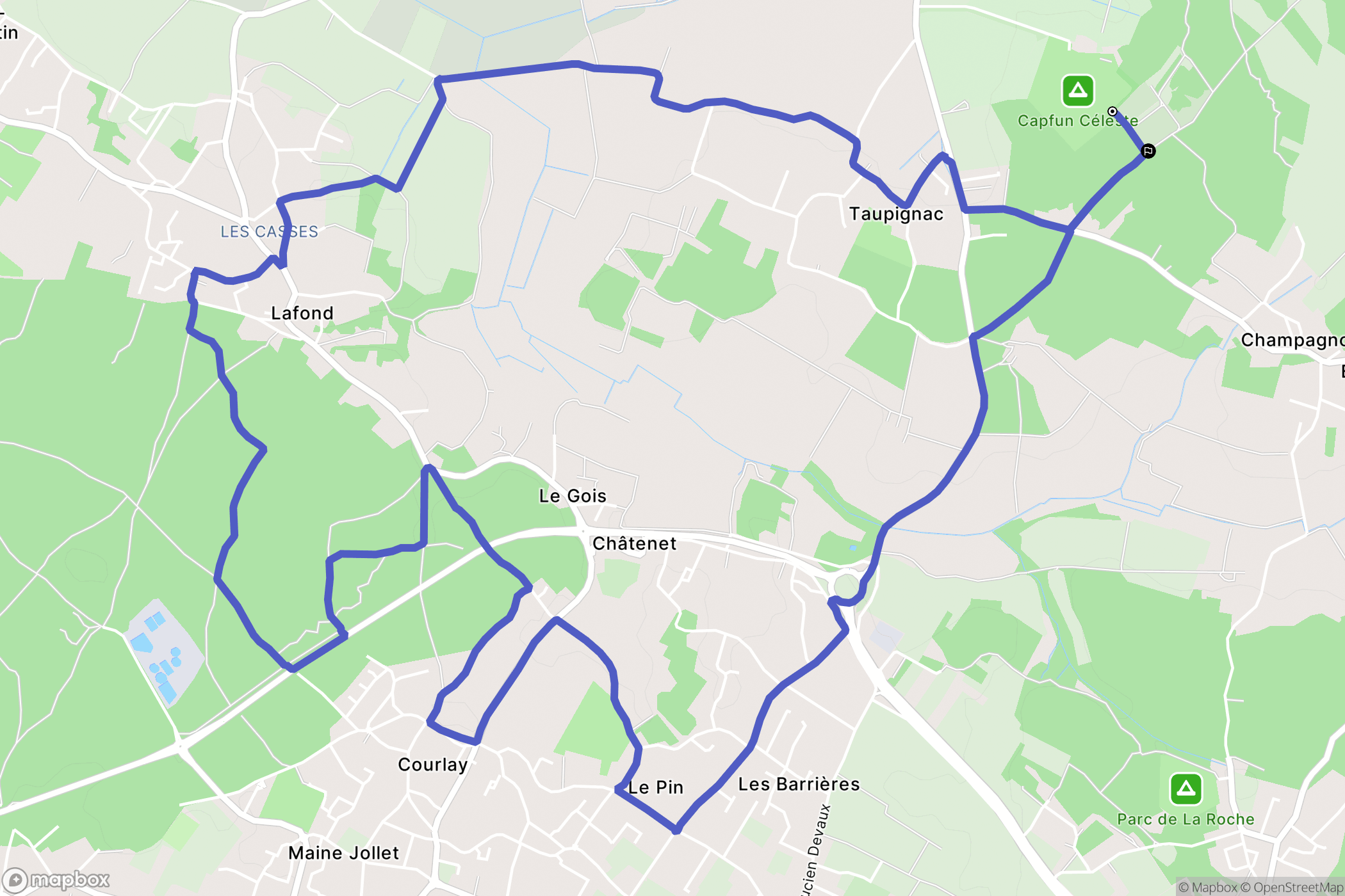 Breuillet : carte du parcours de randonnée - France