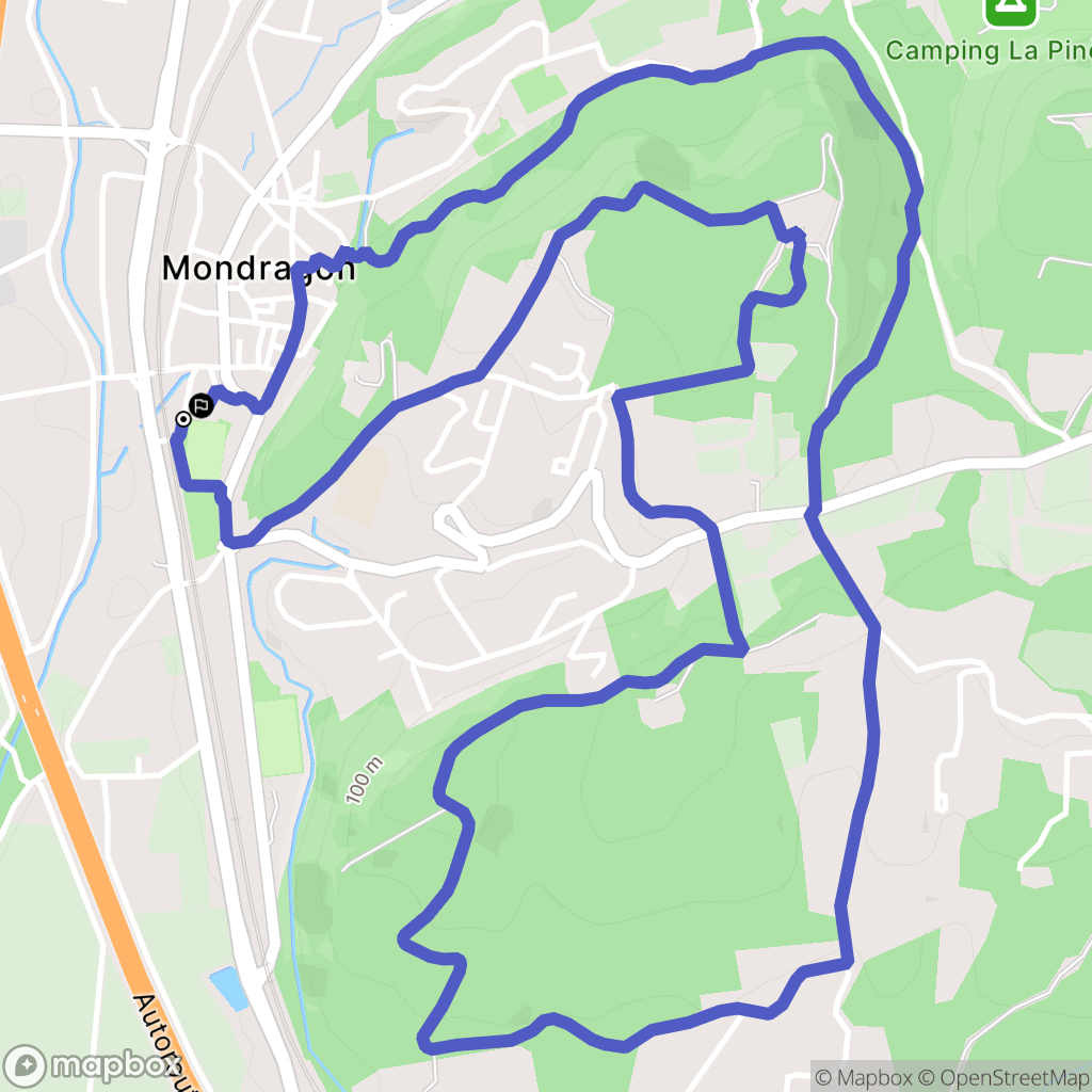 Mondragon : carte du parcours de randonnée - France