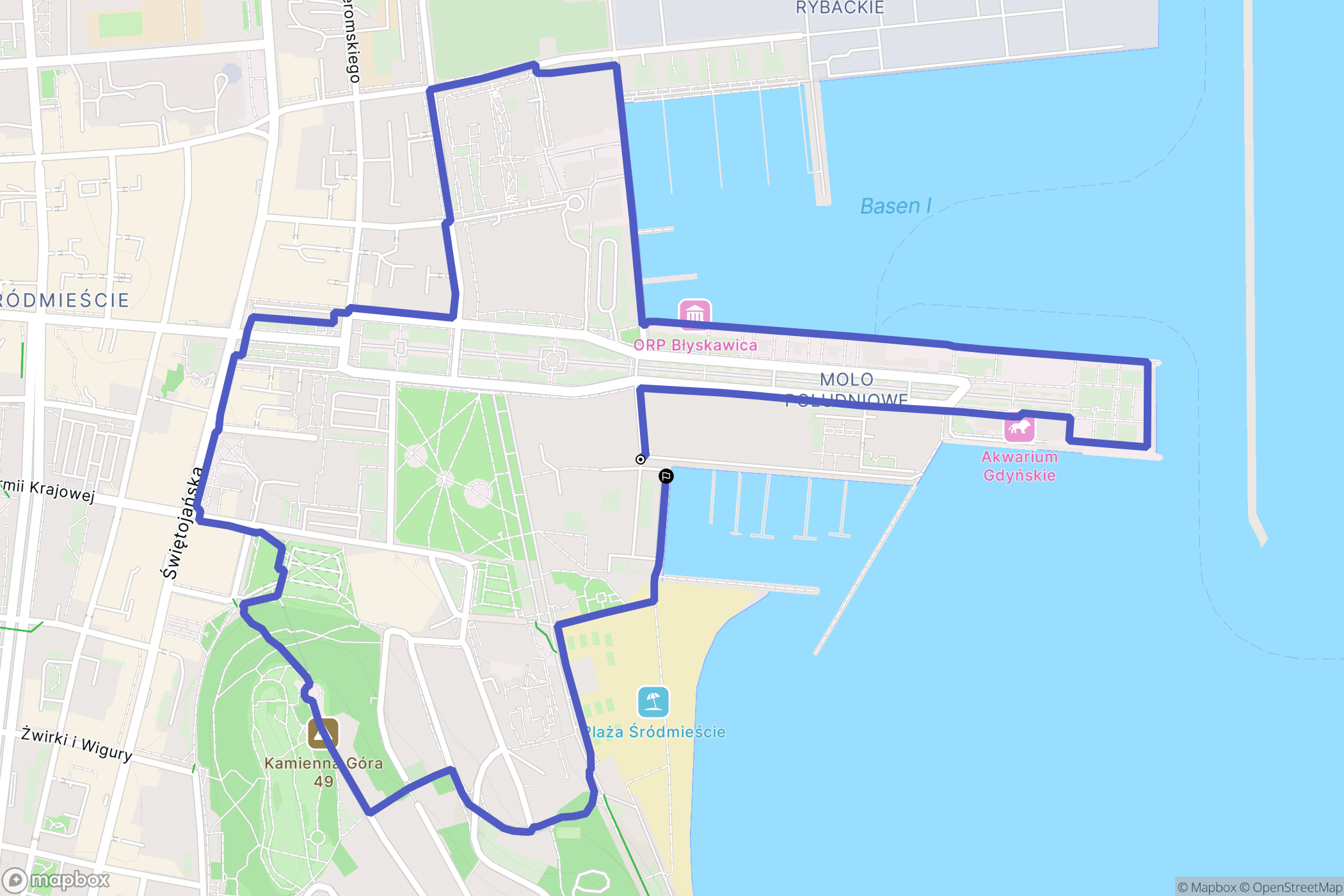 Gdynia: mapa trasy - Poland