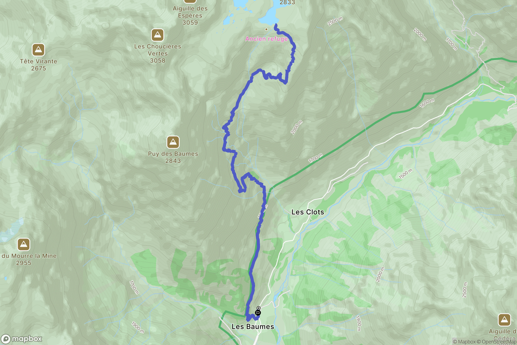 Champoléon : carte du parcours de randonnée - France