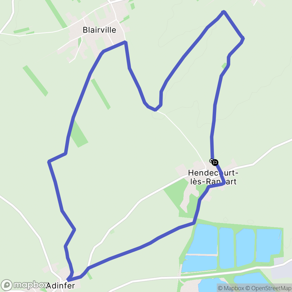 Hendecourt-lès-Ransart : carte du parcours de randonnée - France
