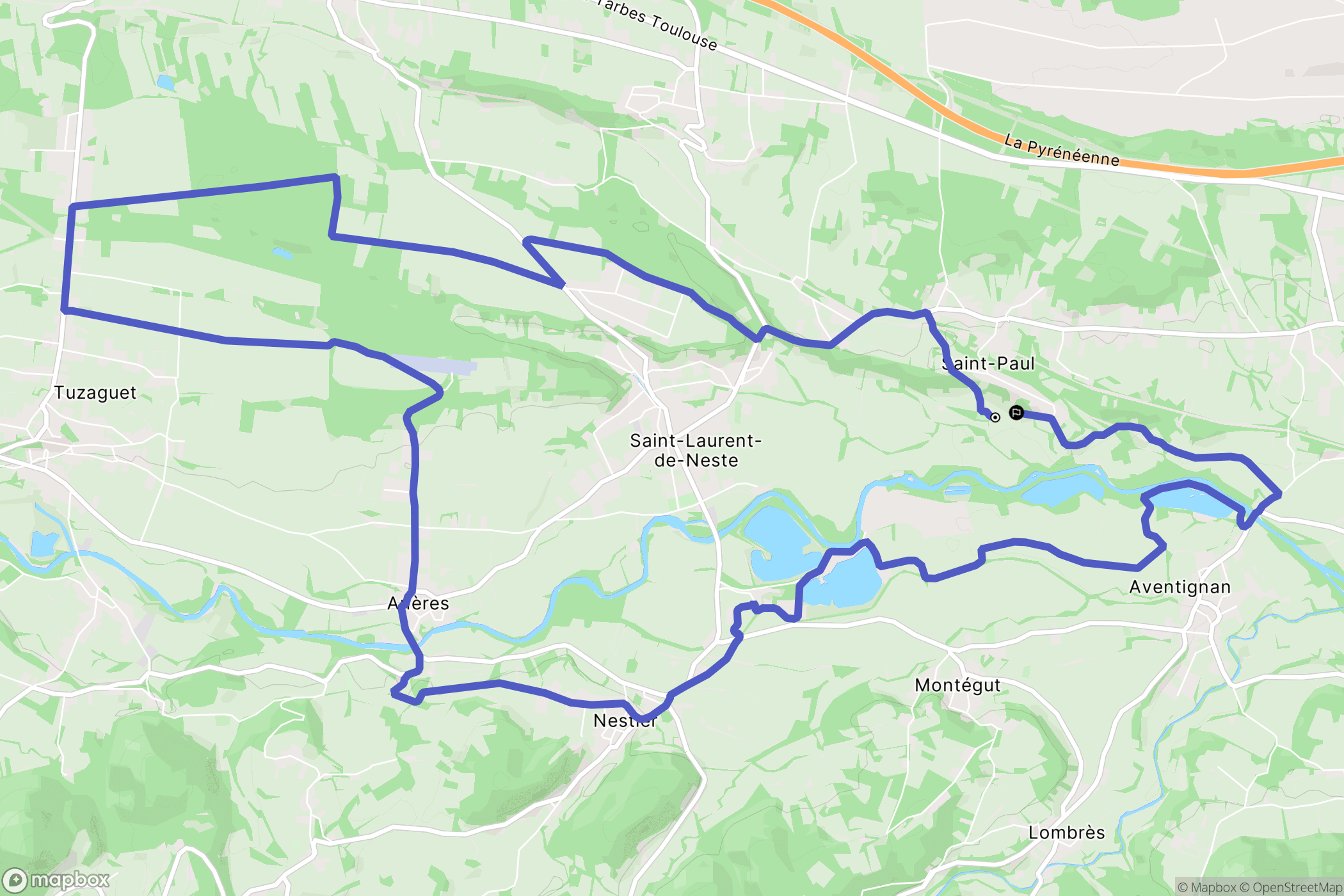 Saint-Paul : carte du parcours de randonnée - France