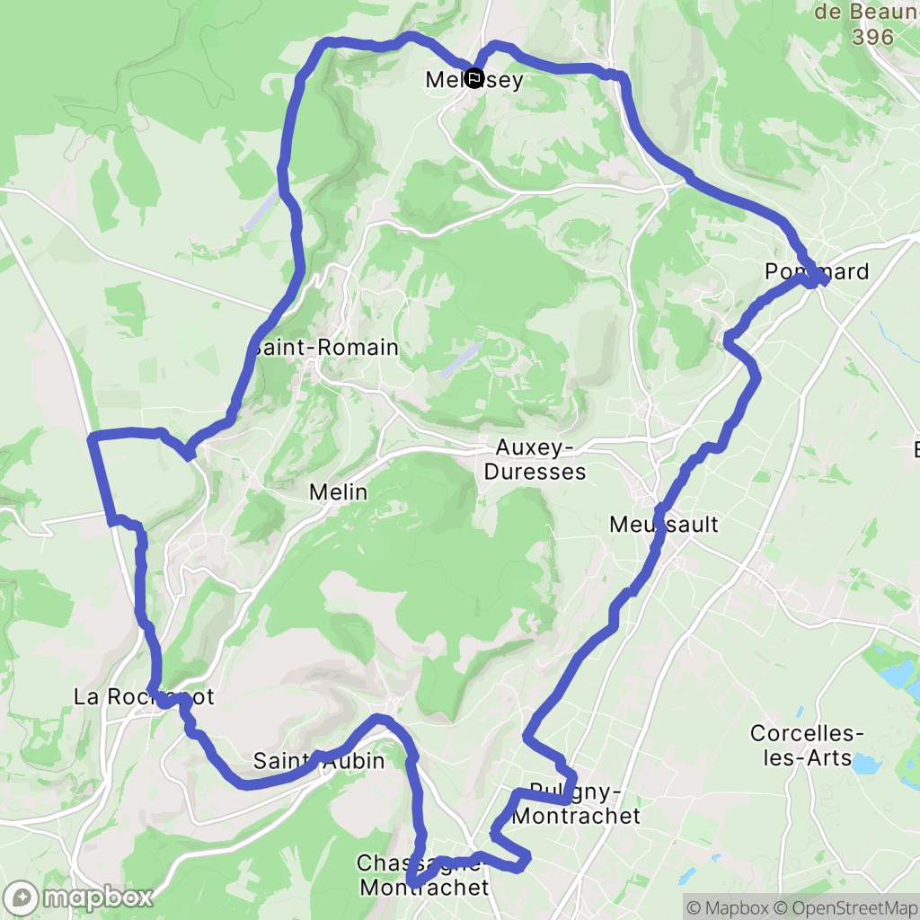 Meloisey : carte du parcours de randonnée - France