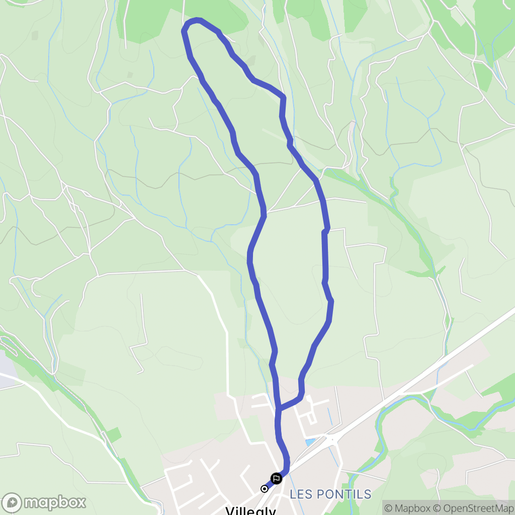 Villegly : carte du parcours de randonnée - France