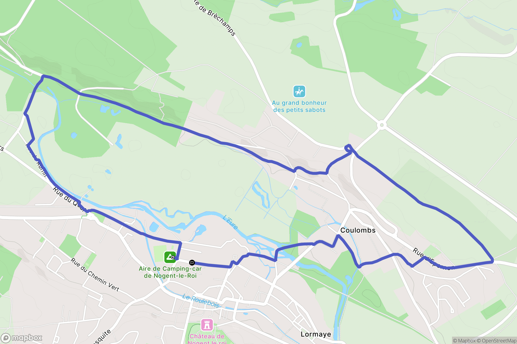 Nogent-le-Roi : carte du parcours de randonnée - France