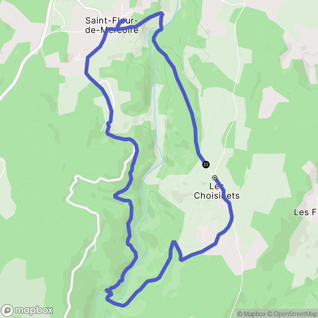 Saint-Flour-de-Mercoire : carte du parcours de randonnée - France