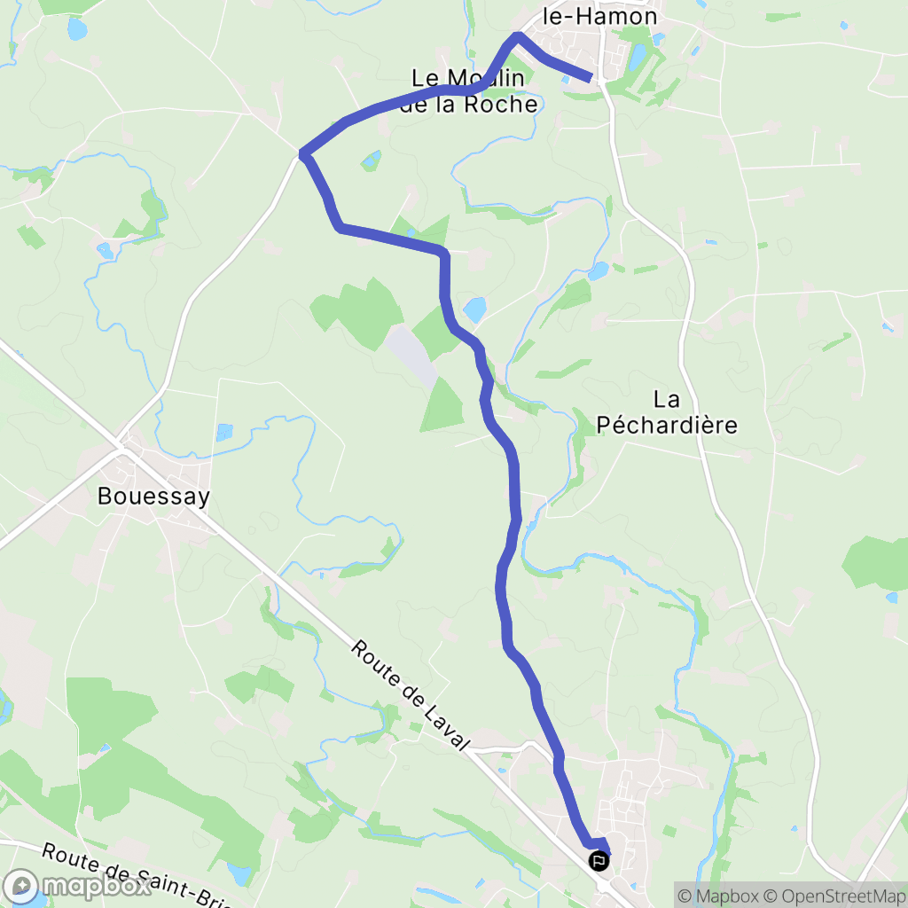 Sablé-sur-Sarthe : carte du parcours de randonnée - France