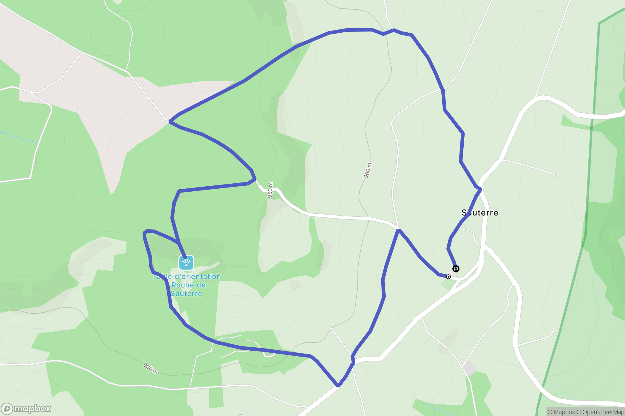 Manzat : carte du parcours de randonnée - France