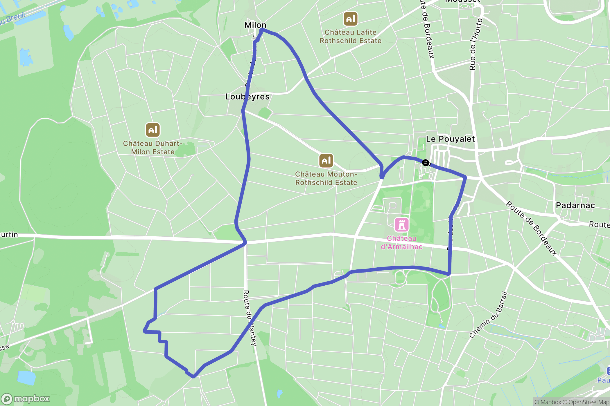 Pauillac : carte du parcours de randonnée - France