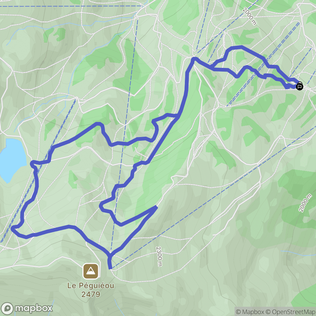 Uvernet-Fours : carte du parcours de randonnée - France