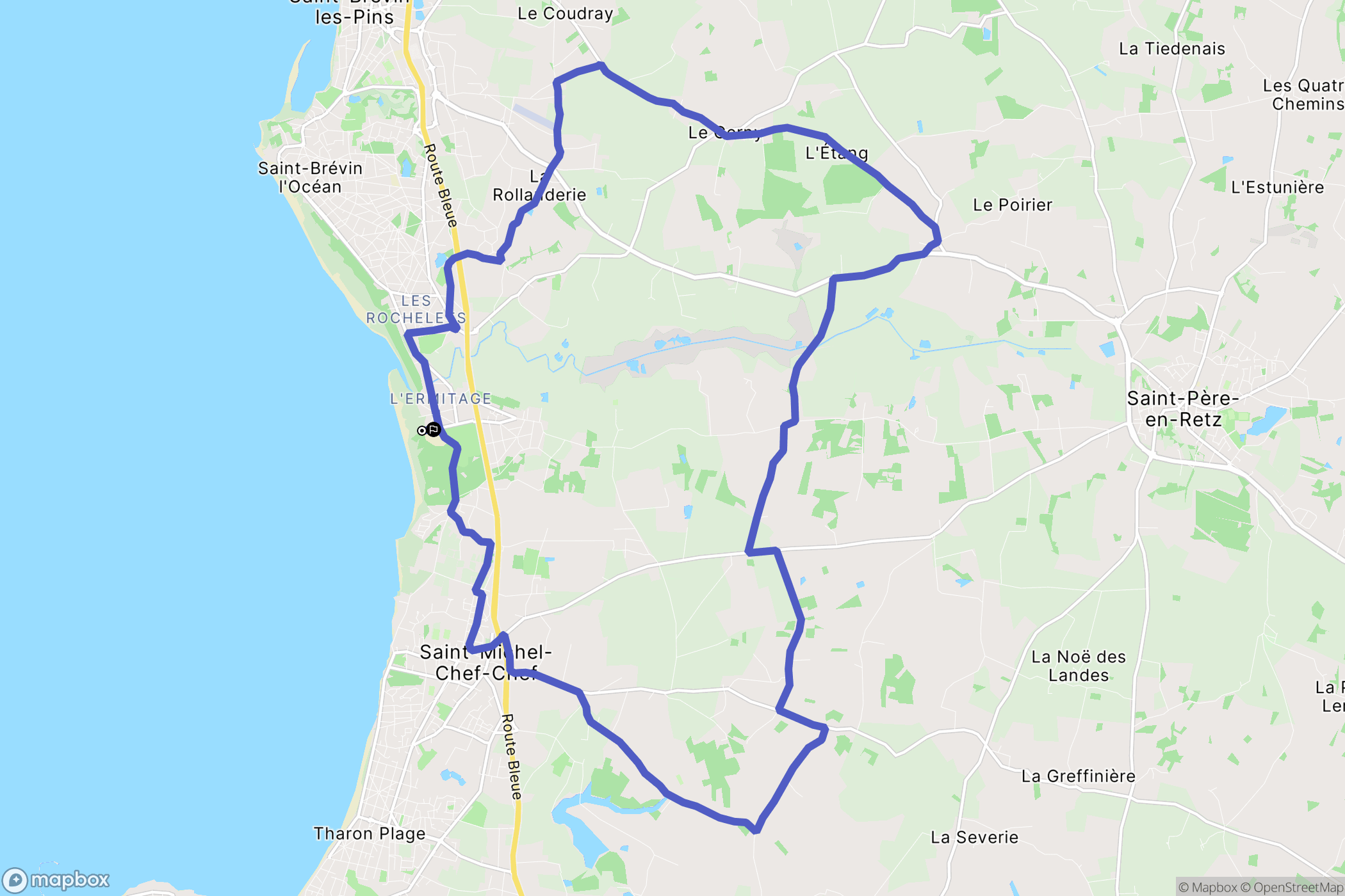 Saint-Brevin-les-Pins : carte du parcours de randonnée - France