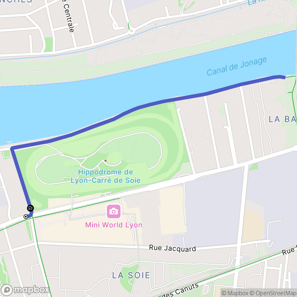 Villeurbanne : carte du parcours de randonnée - France