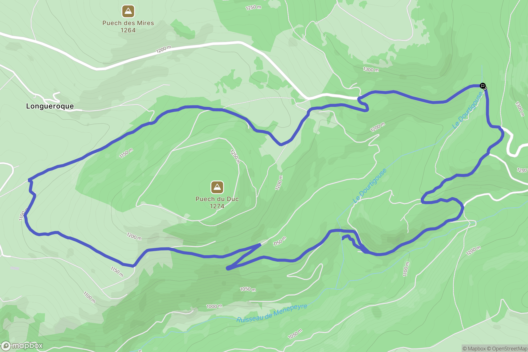 Curières : carte du parcours de randonnée - France