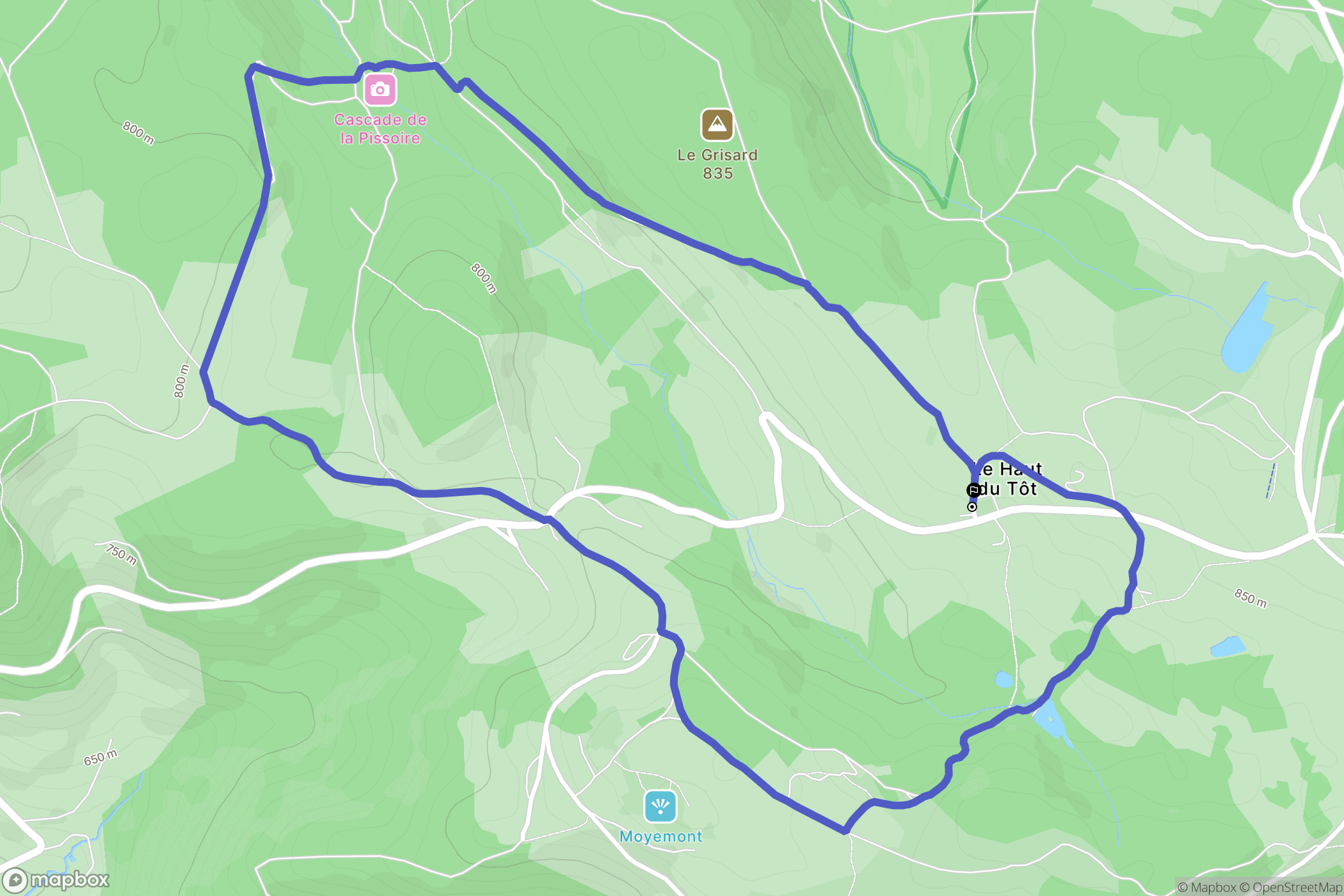 Sapois : carte du parcours de randonnée - France
