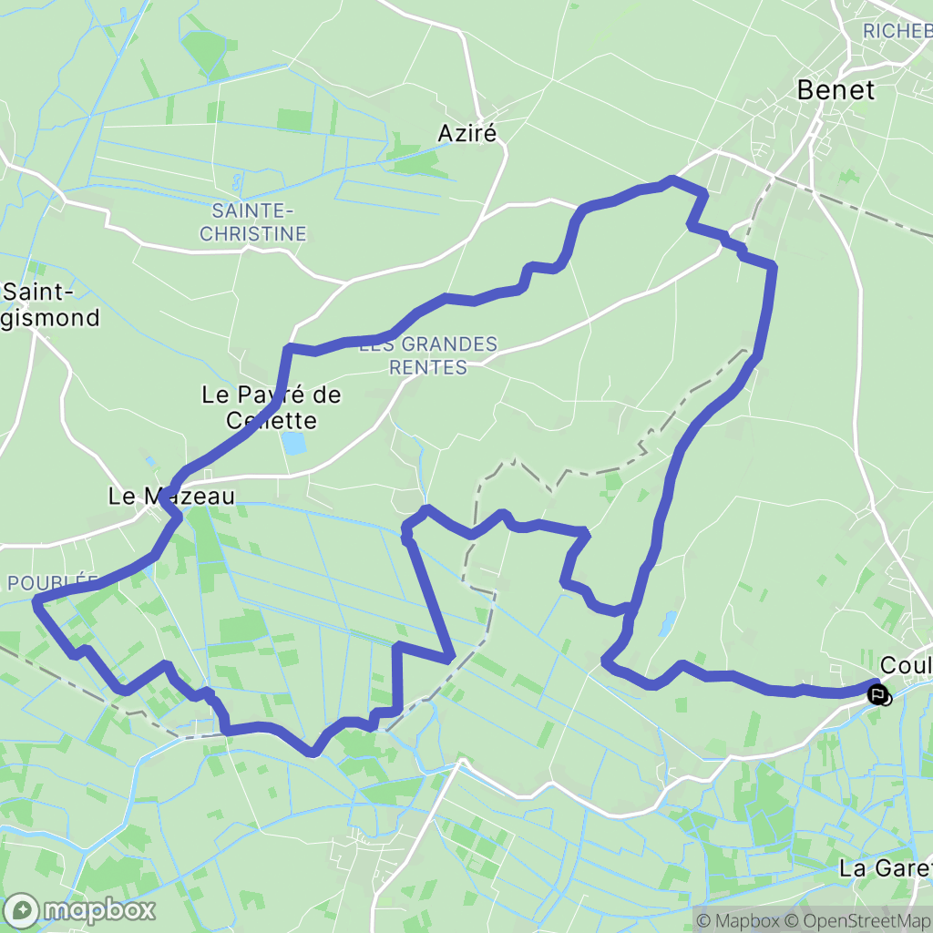 Coulon : carte du parcours de randonnée - France