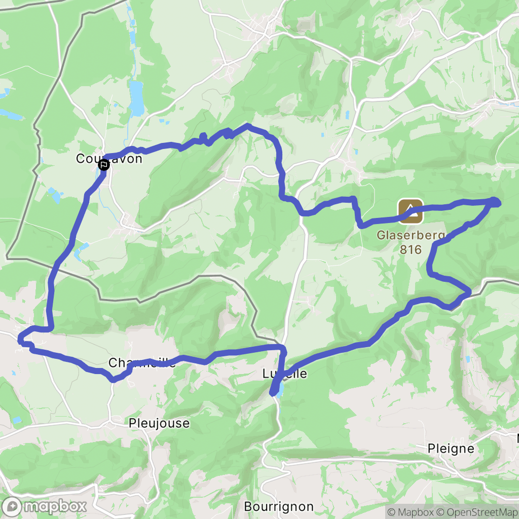 Courtavon : carte du parcours de randonnée - France