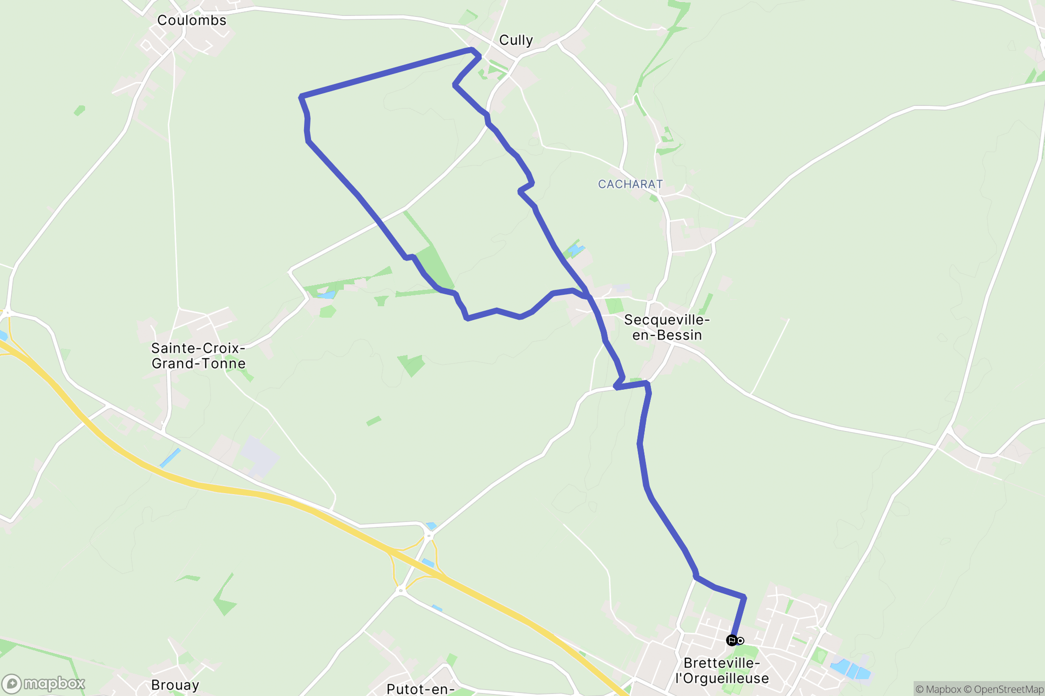 Thue et Mue : carte du parcours de randonnée - France