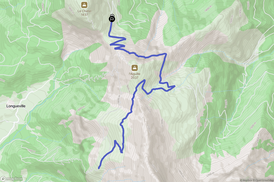 Châtel-en-Trièves : carte du parcours de randonnée - France