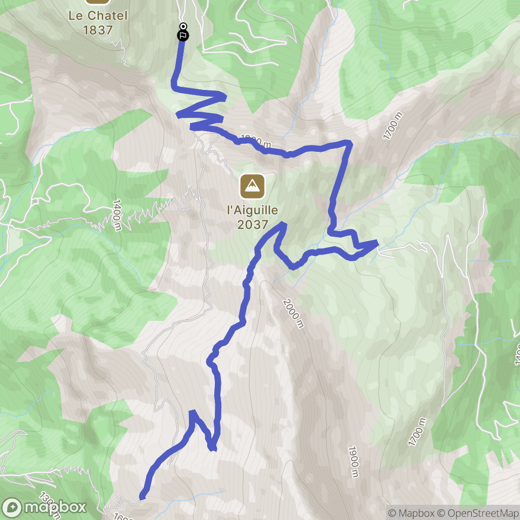Châtel-en-Trièves : carte du parcours de randonnée - France