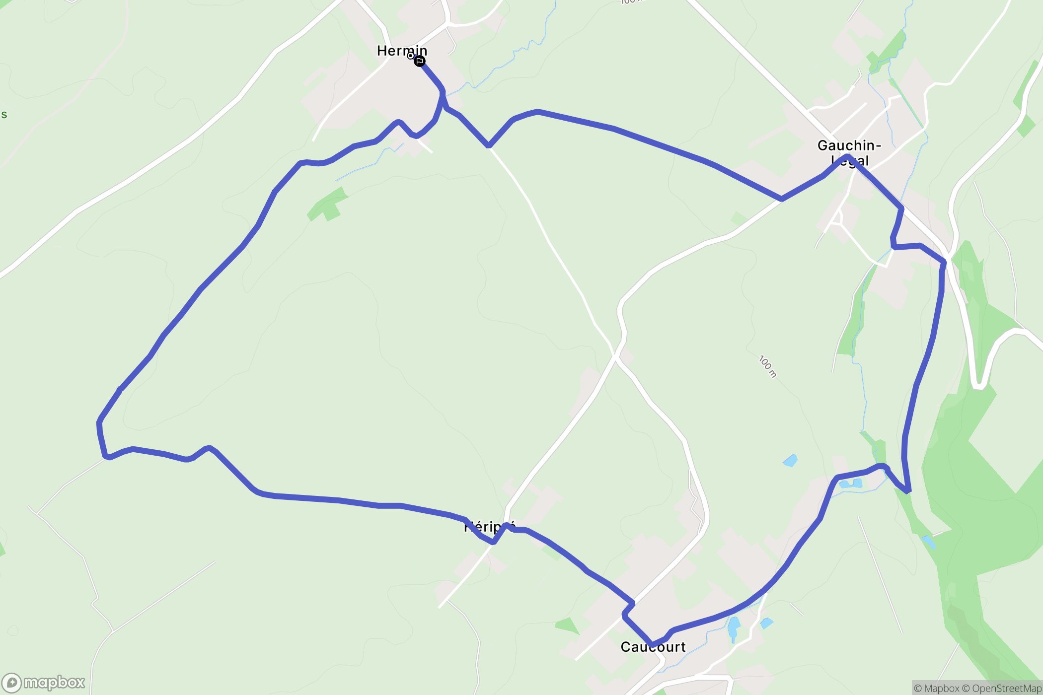 Hermin : carte du parcours de randonnée - France