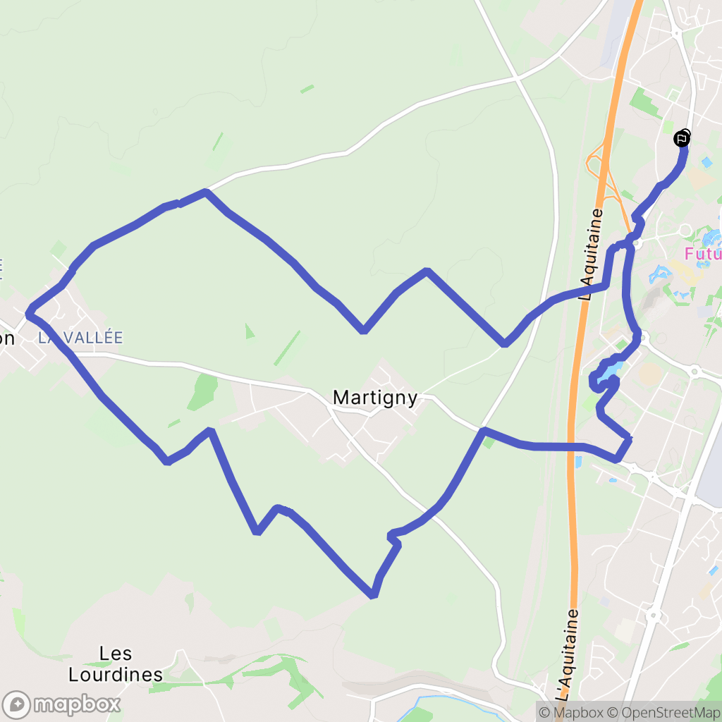Jaunay-Marigny : carte du parcours de randonnée - France