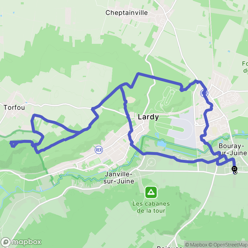 Bouray-sur-Juine : carte du parcours de randonnée - France