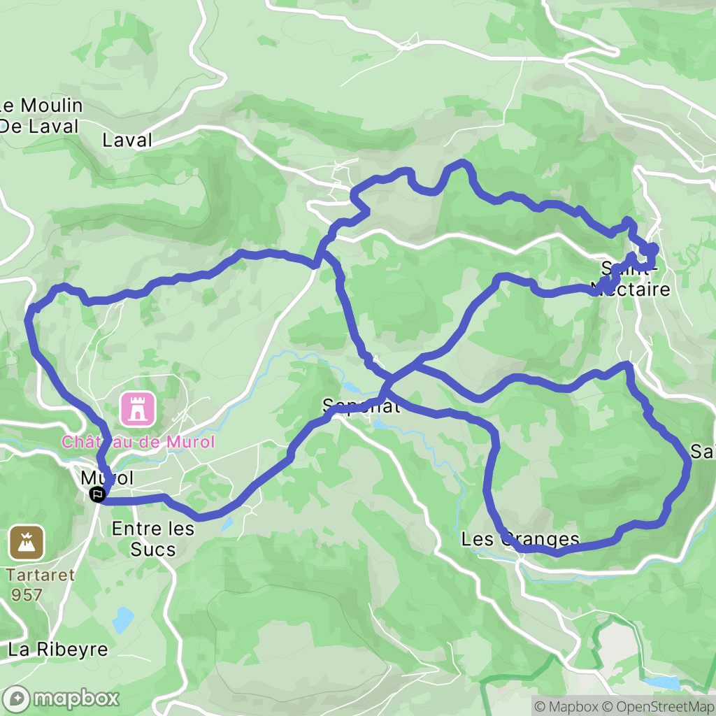 Saint-Victor-la-Rivière : carte du parcours de randonnée - France
