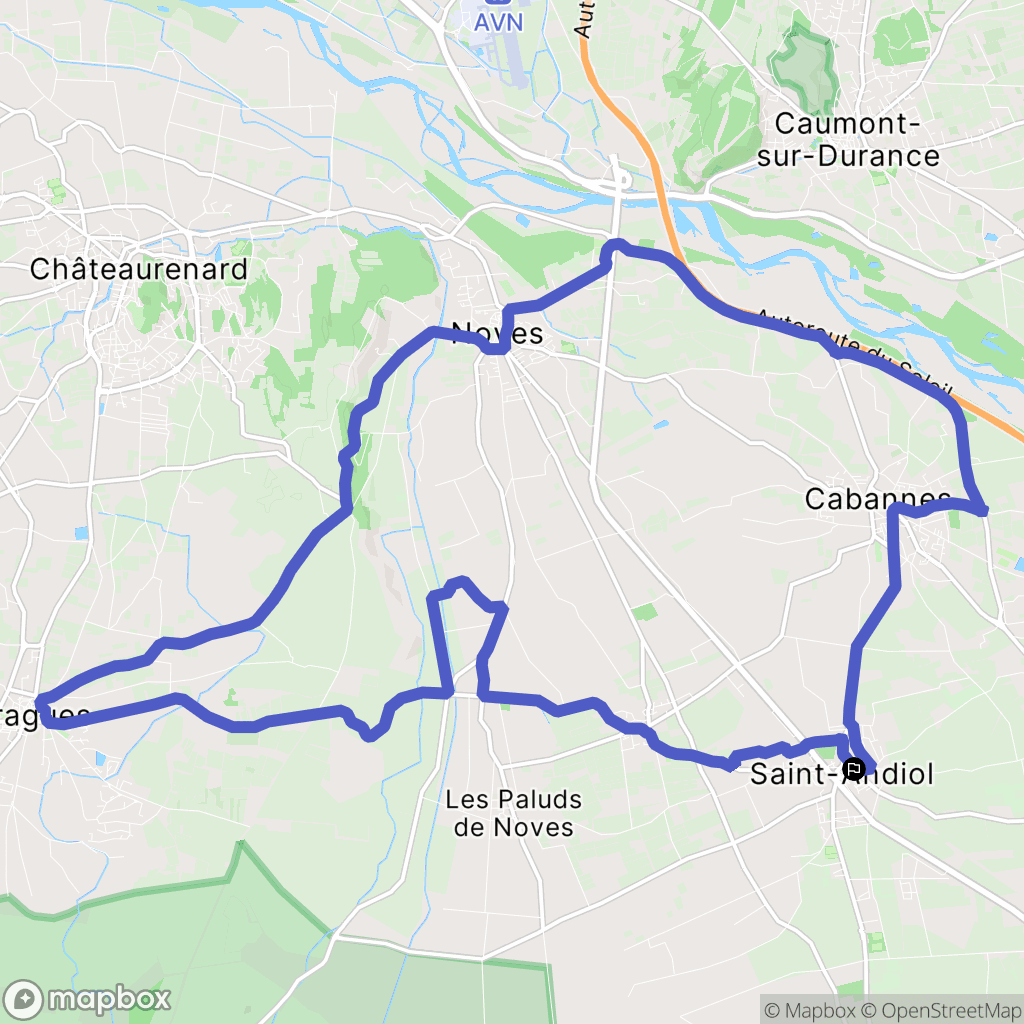 Saint-Andiol : carte du parcours de randonnée - France