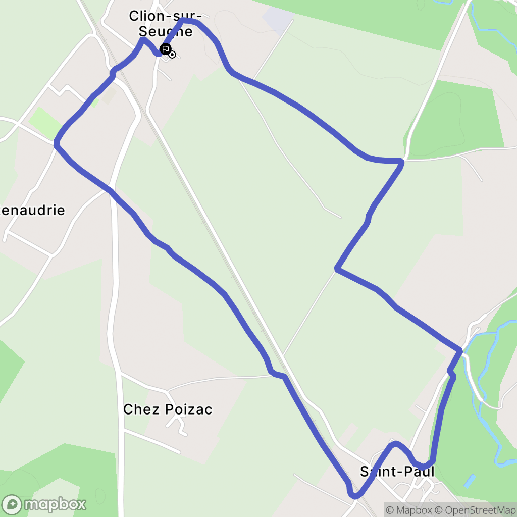 Clion : carte du parcours de randonnée - France