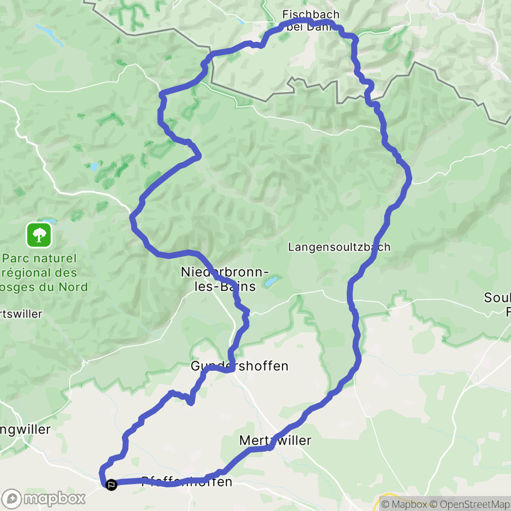 Obermodern-Zutzendorf : carte du parcours de randonnée - France
