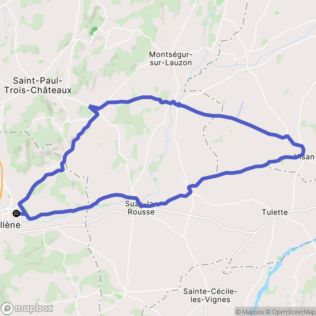 Bollène : carte du parcours de randonnée - France