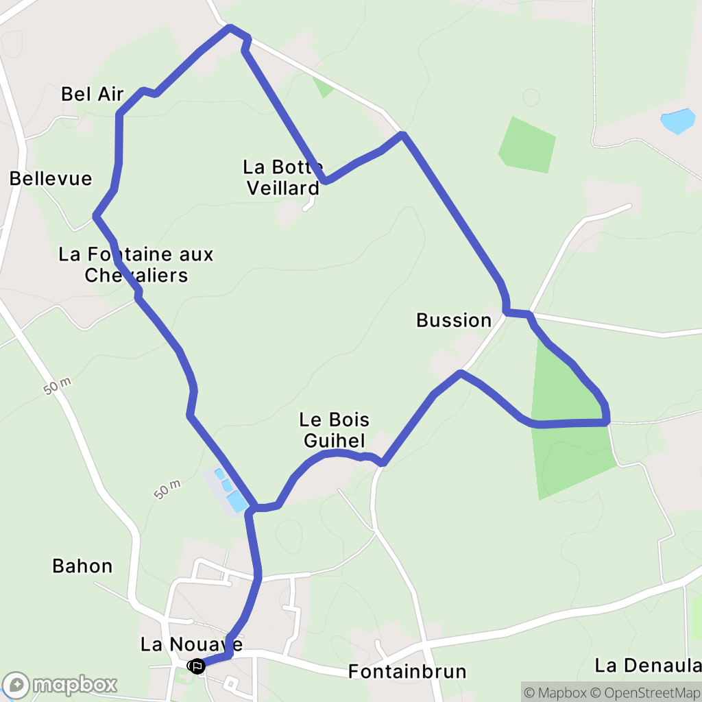 La Nouaye : carte du parcours de randonnée - France