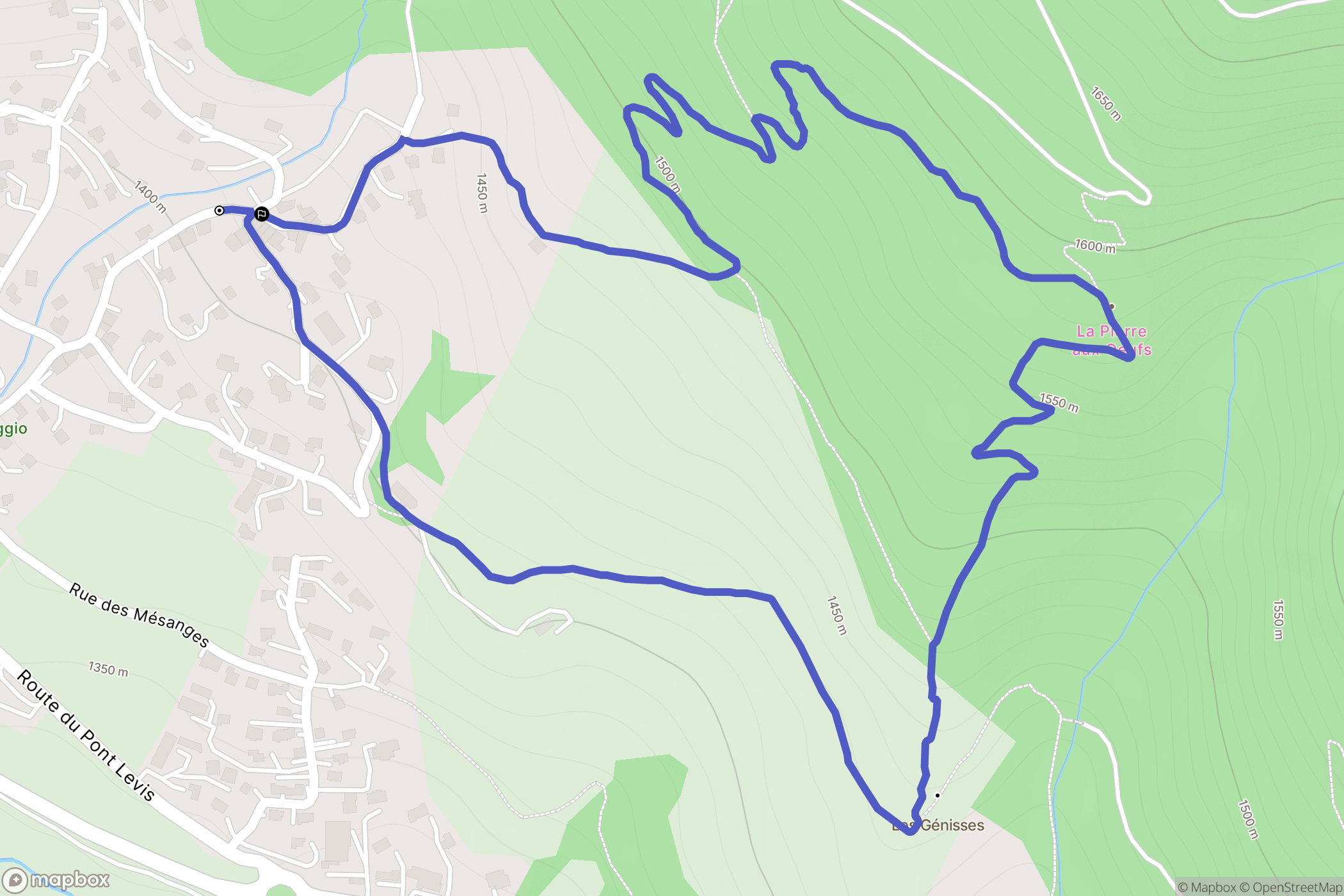 Saint-Chaffrey : carte du parcours de randonnée - France