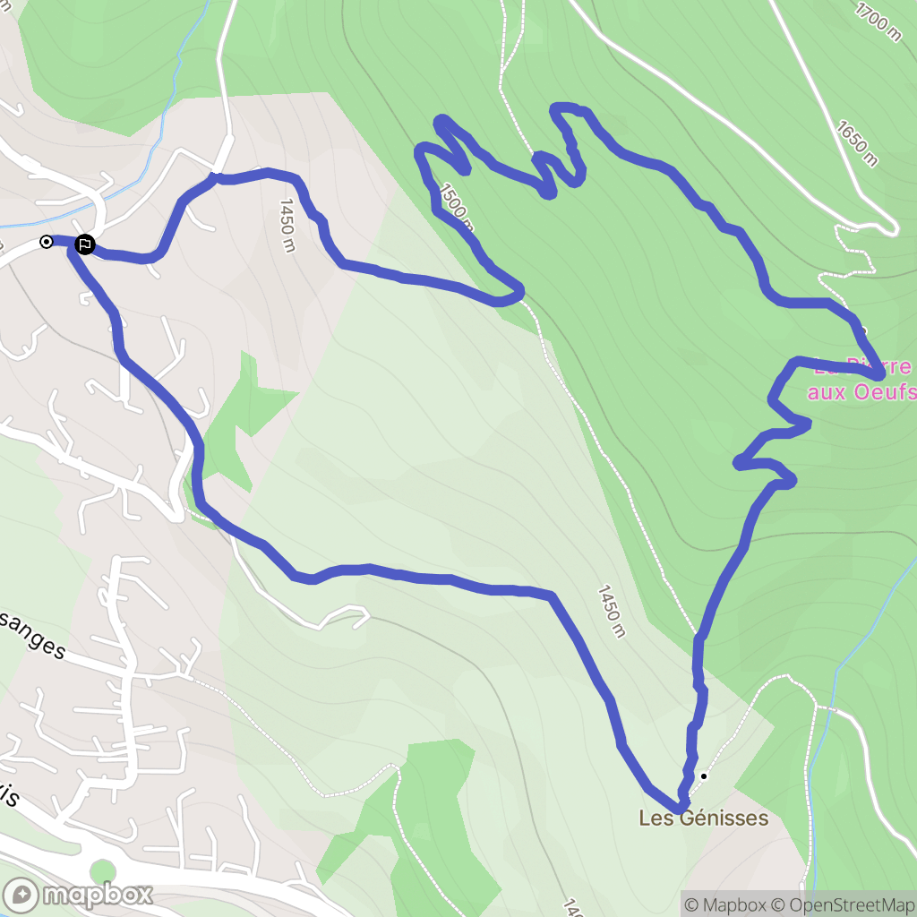 Saint-Chaffrey : carte du parcours de randonnée - France