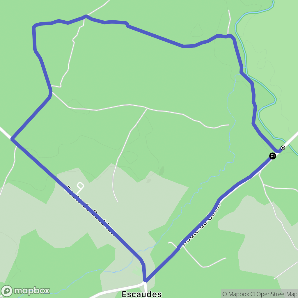 Escaudes : carte du parcours de randonnée - France