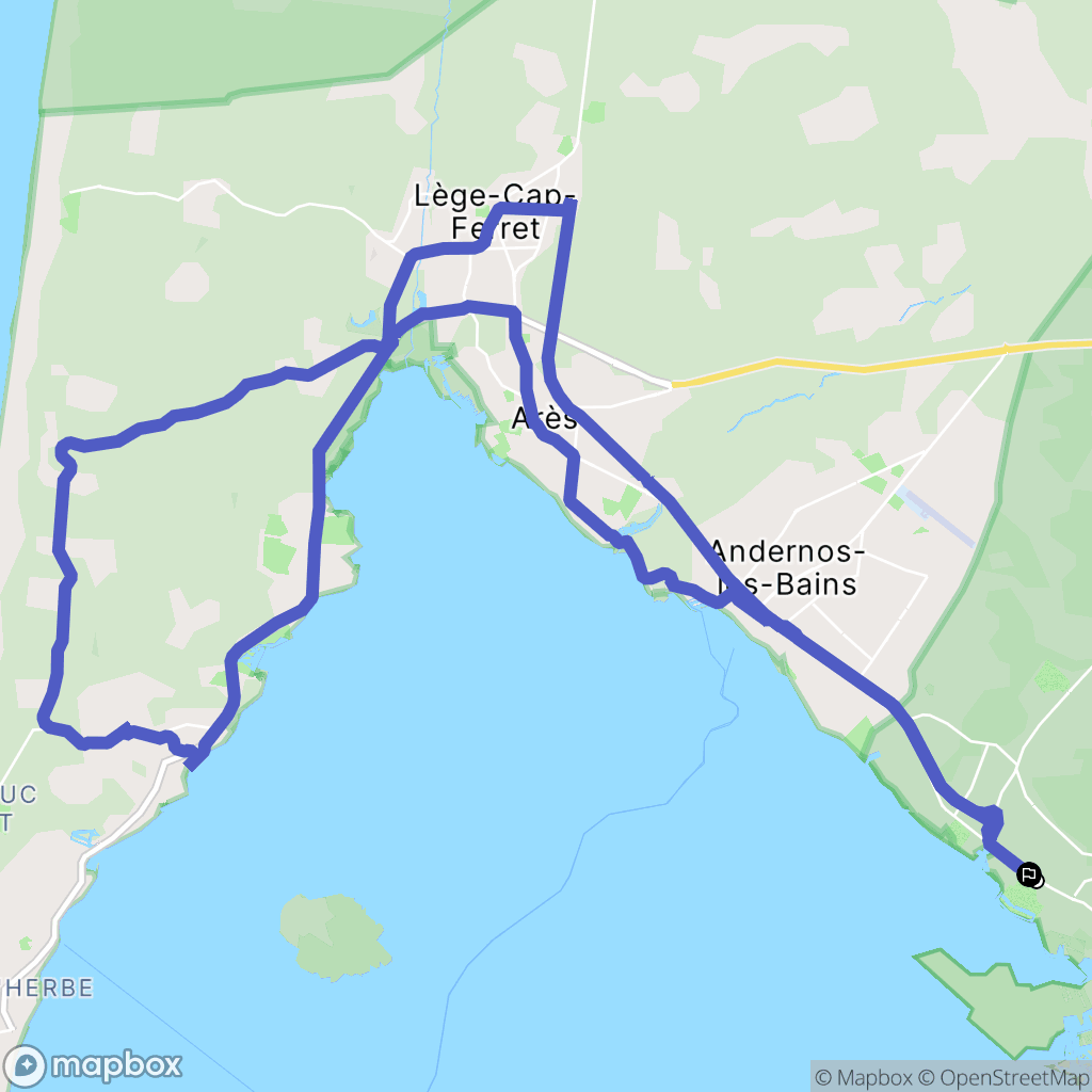 Lanton : carte du parcours de randonnée - France