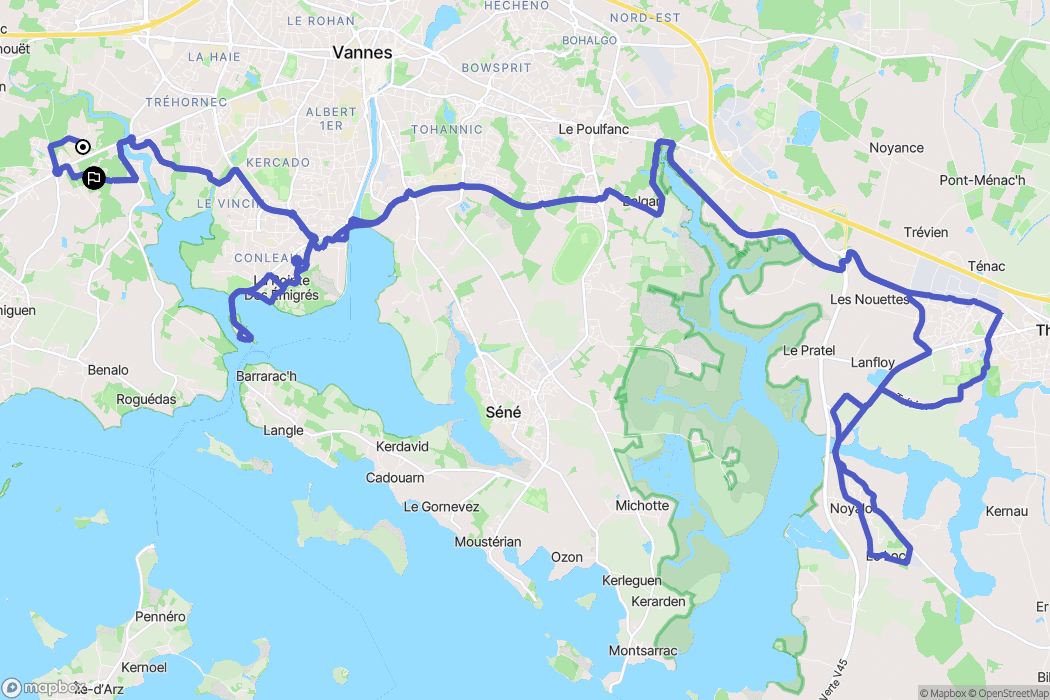 Arradon : carte du parcours de randonnée - France