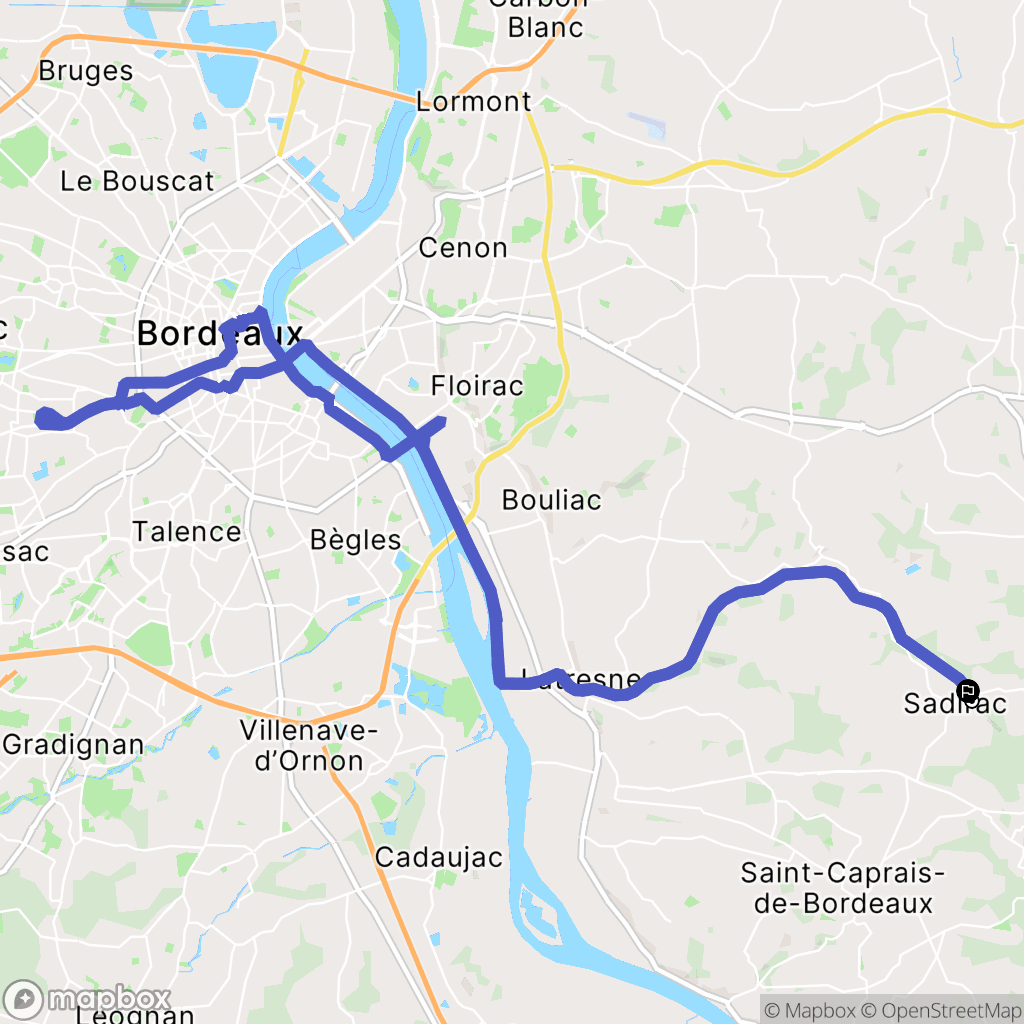 Sadirac : carte du parcours de randonnée - France