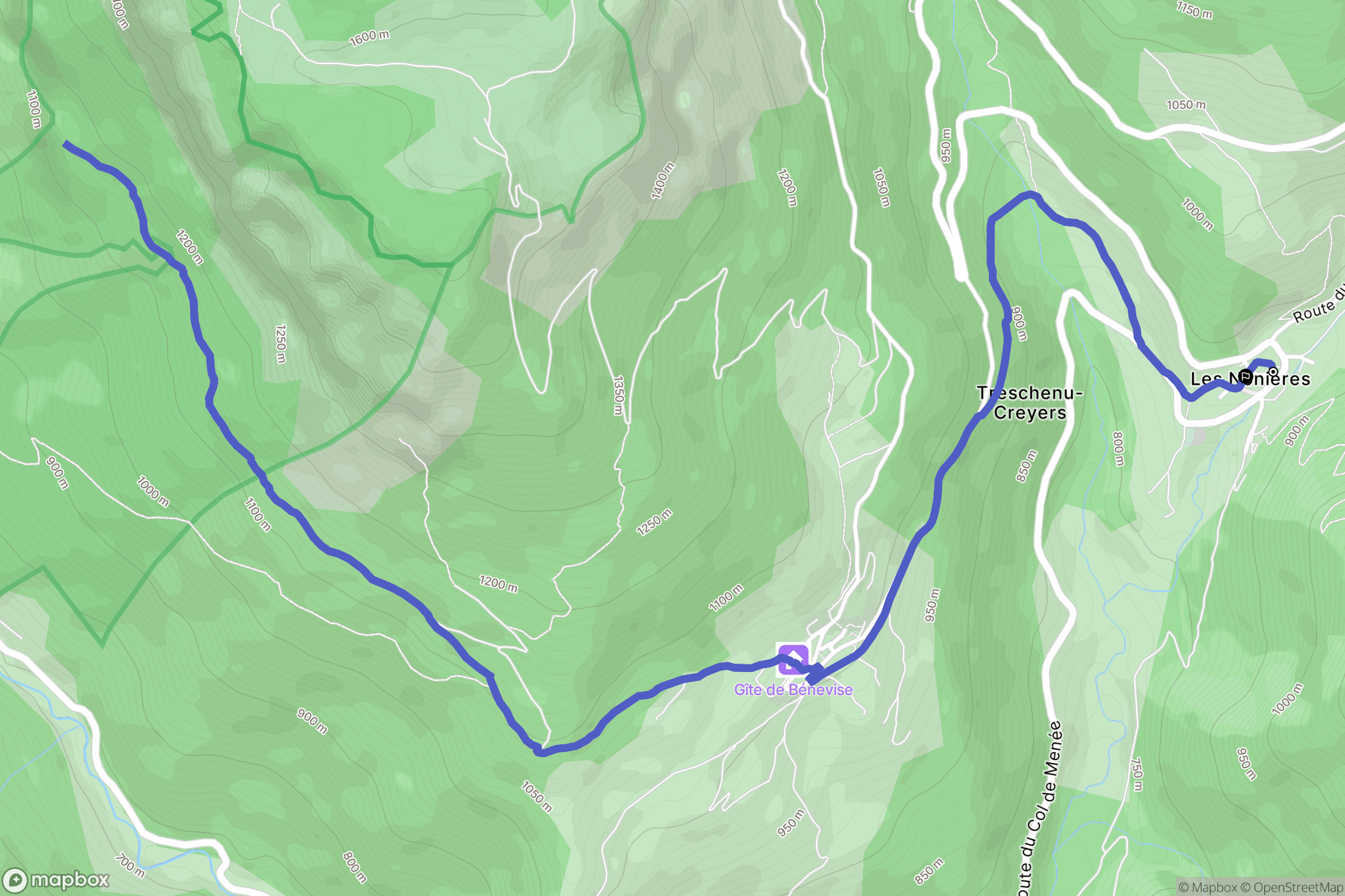 Châtillon-en-Diois : carte du parcours de randonnée - France