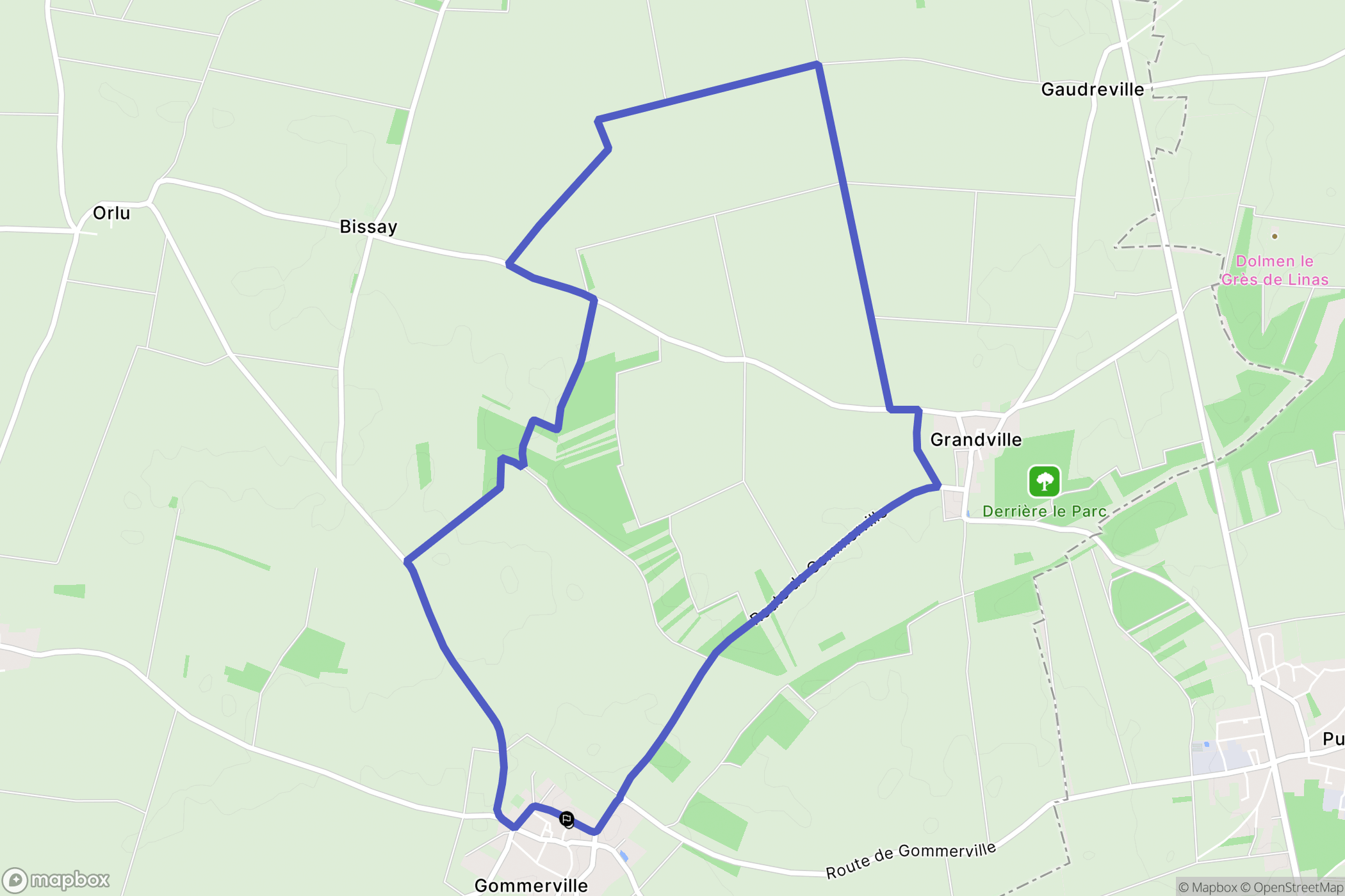 Gommerville : carte du parcours de randonnée - France