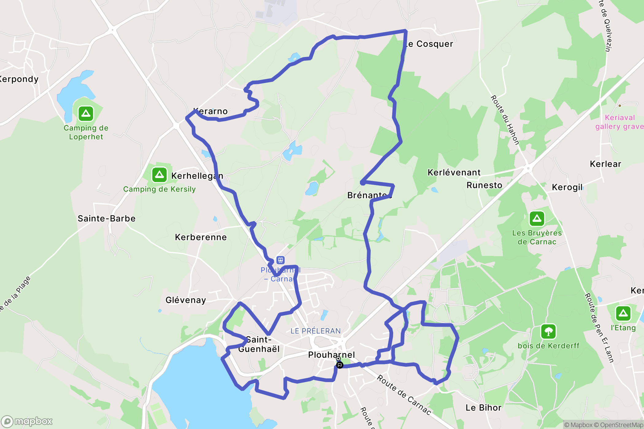 Plouharnel : carte du parcours de randonnée - France