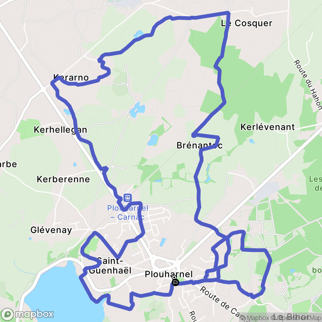 Plouharnel : carte du parcours de randonnée - France