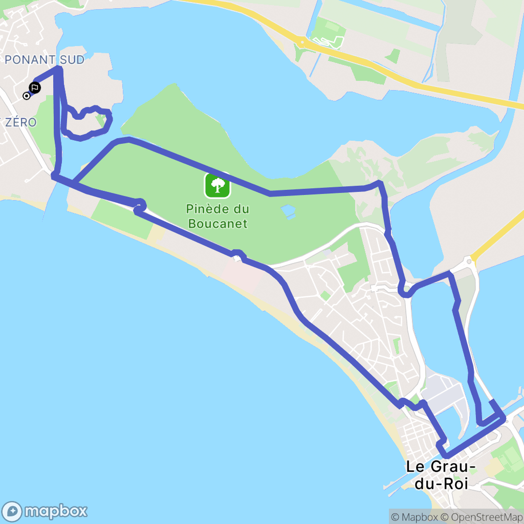 La Grande-Motte : carte du parcours de randonnée - France
