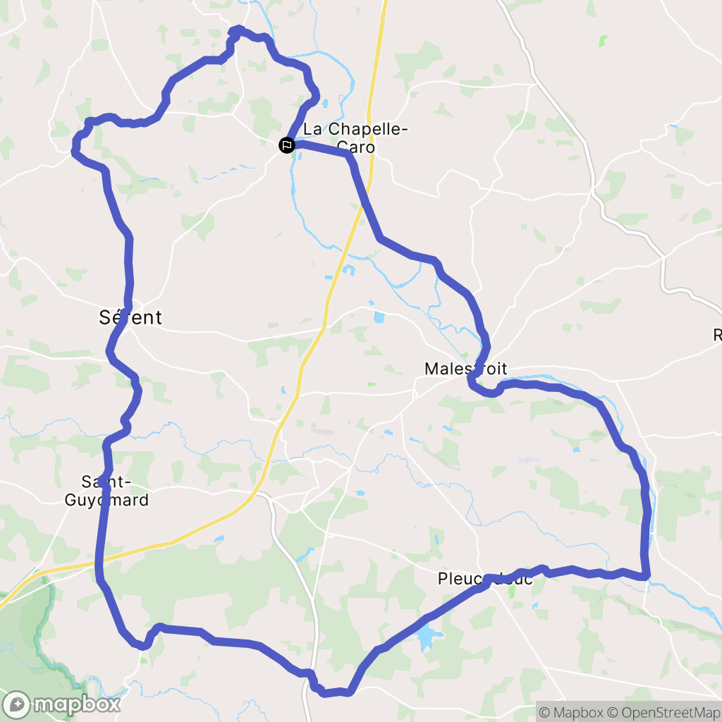 Val d'Oust : carte du parcours de randonnée - France