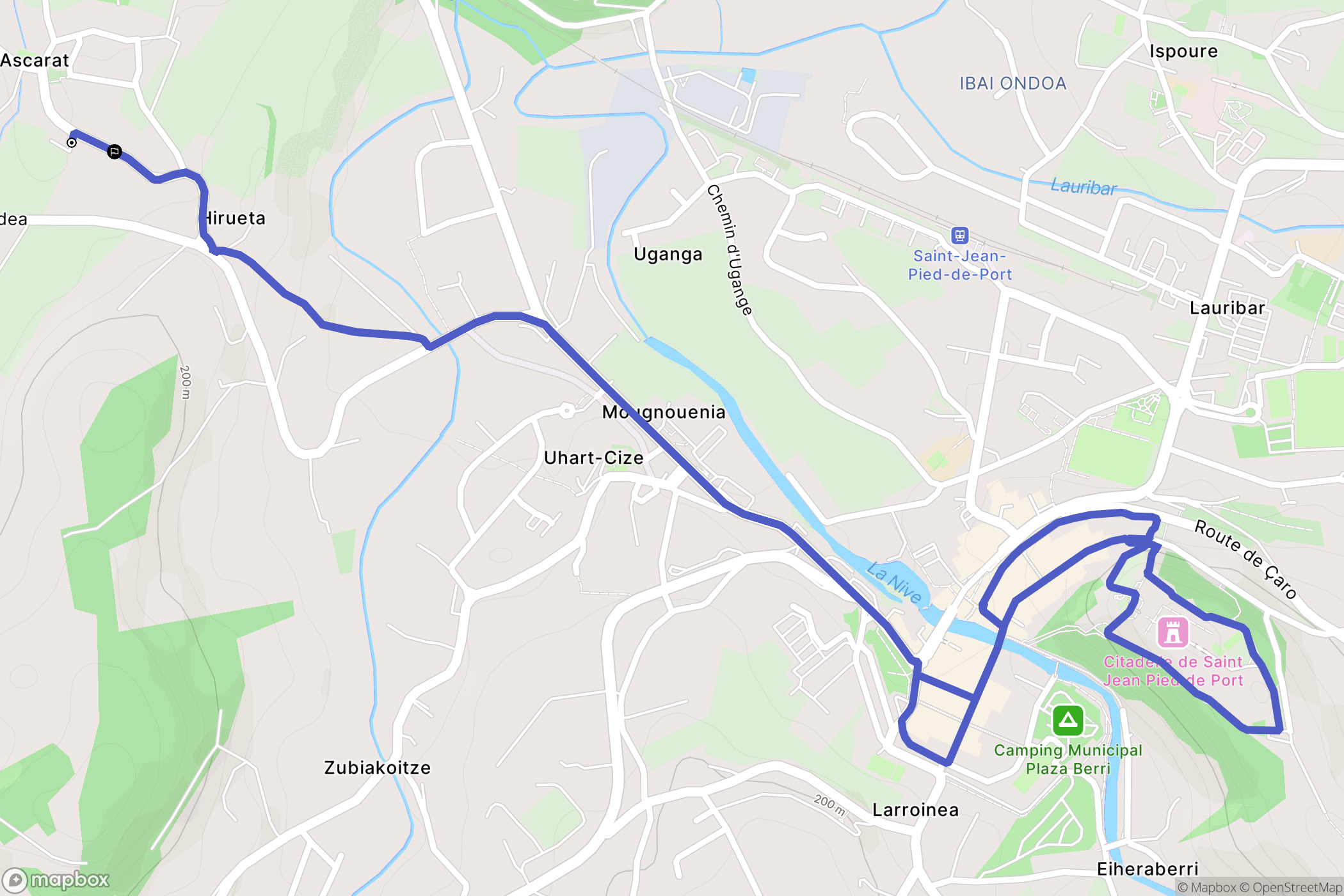 Ascarat : carte du parcours de randonnée - France