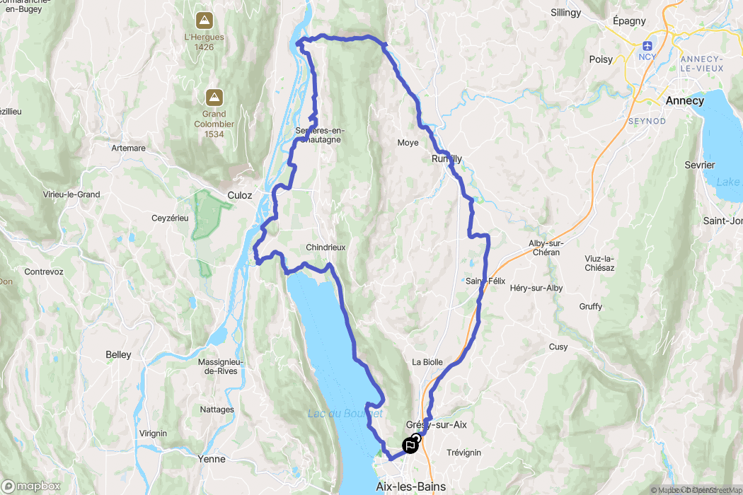 Grésy-sur-Aix : carte du parcours de randonnée - France