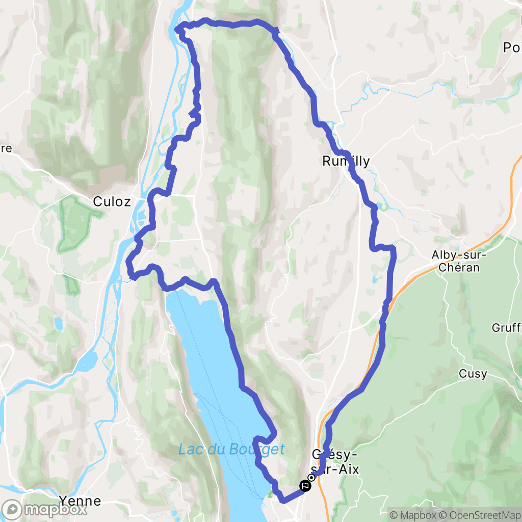 Grésy-sur-Aix : carte du parcours de randonnée - France