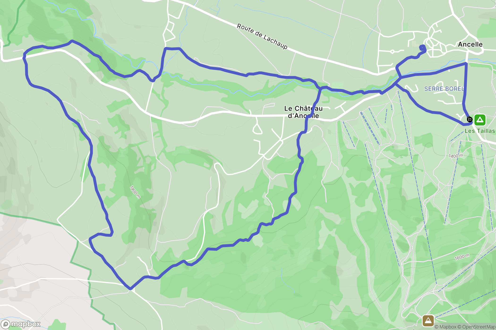 Ancelle : carte du parcours de randonnée - France