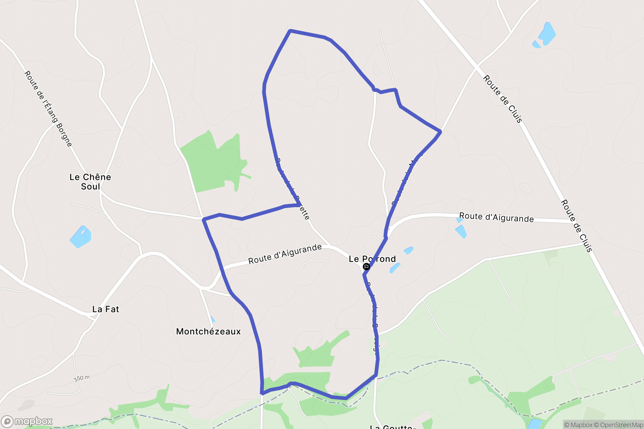 Montchevrier : carte du parcours de randonnée - France