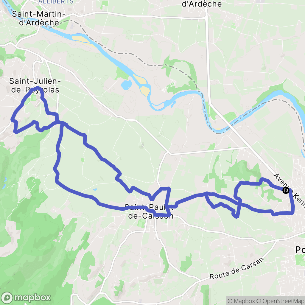 Pont-Saint-Esprit : carte du parcours de randonnée - France